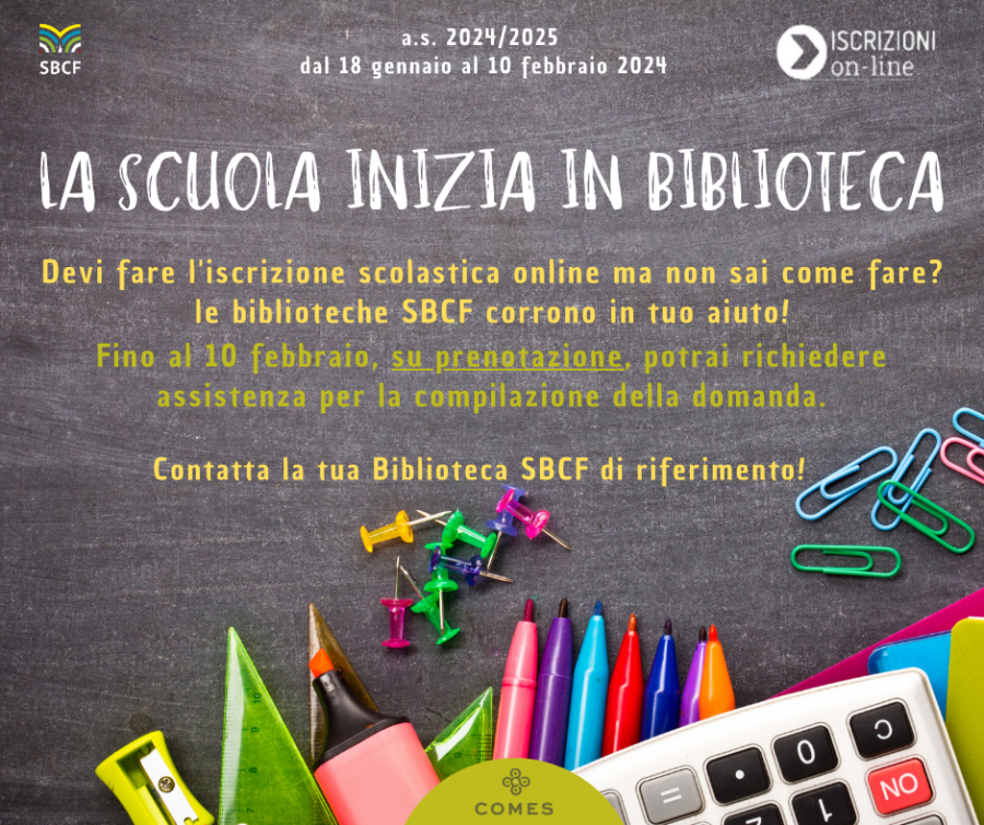 locandina la scuola inizia in biblioteca