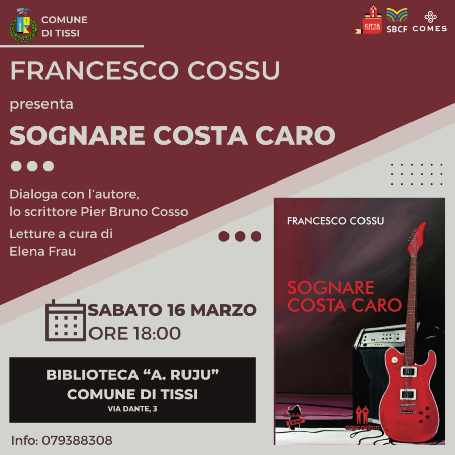 Locandina presentazione libro Francesco Cossu