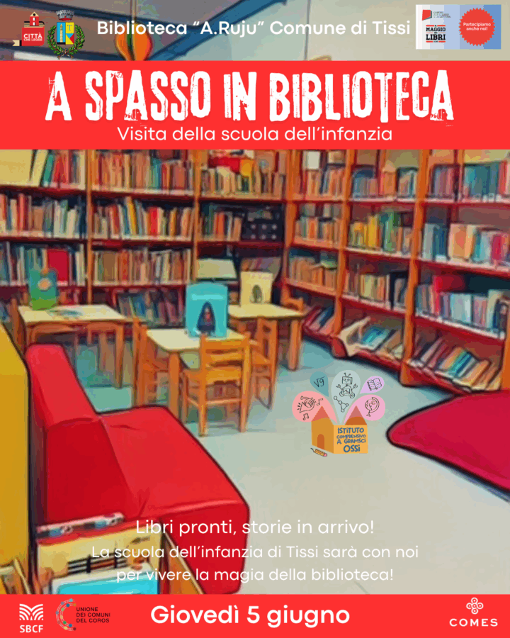 Locandina visita della scuola dell'infanzia in biblioteca