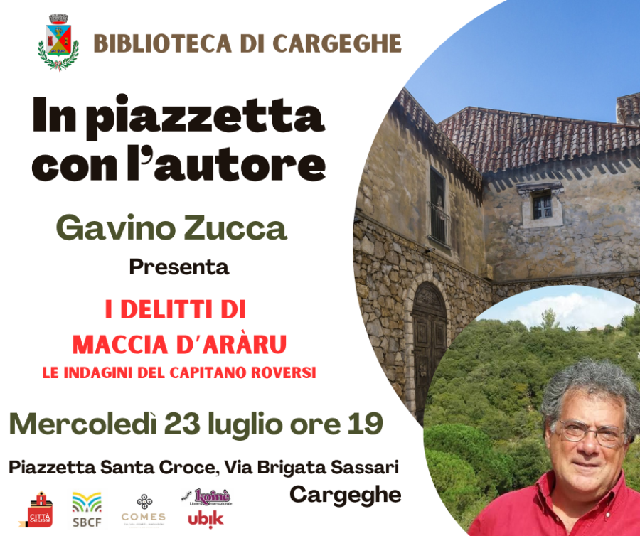 CARGEGHE: PRESENTAZIONE LIBRO DI GAVINO ZUCCA