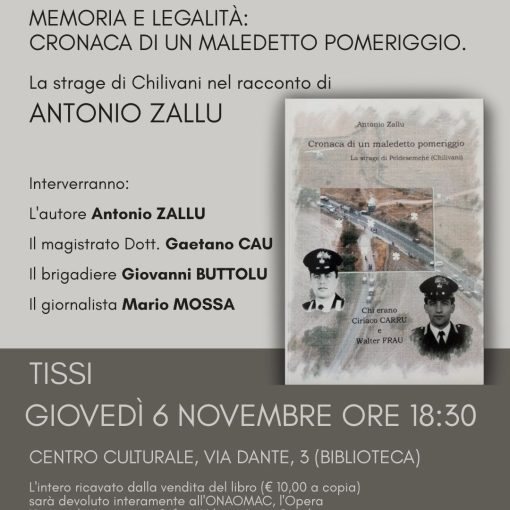 Locandina presentazione libro di Antonio Zallu