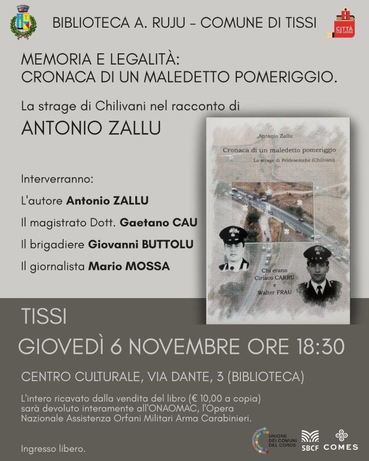 Locandina presentazione libro di Antonio Zallu
