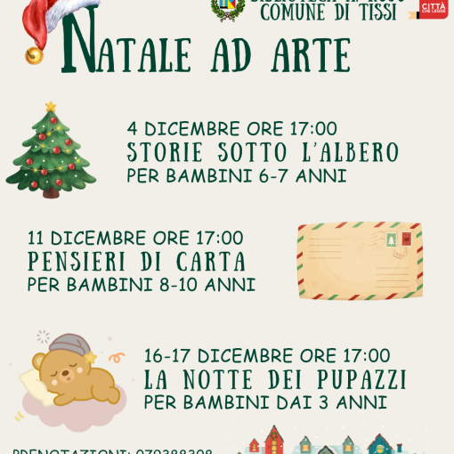 Locandina eventi natalizi biblioteca di Tissi